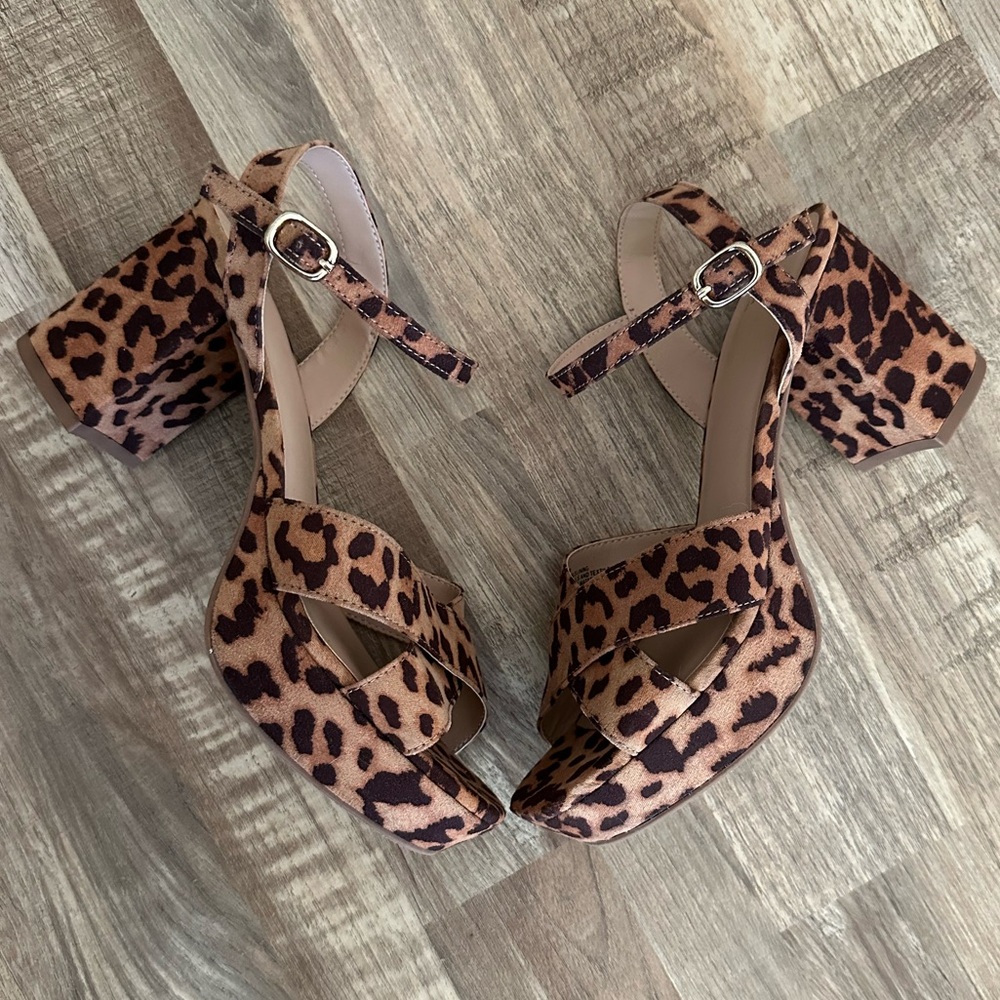 Target A New Day Leopard Print Block Heels